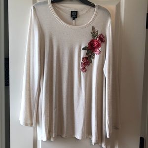 Embroidered tunic top